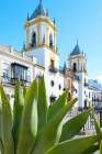 Rhonda, Spain. Beautiful old white church in town center. Art Print